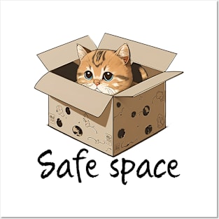 Kitty in a box, cartoon kawai design Posters and Art